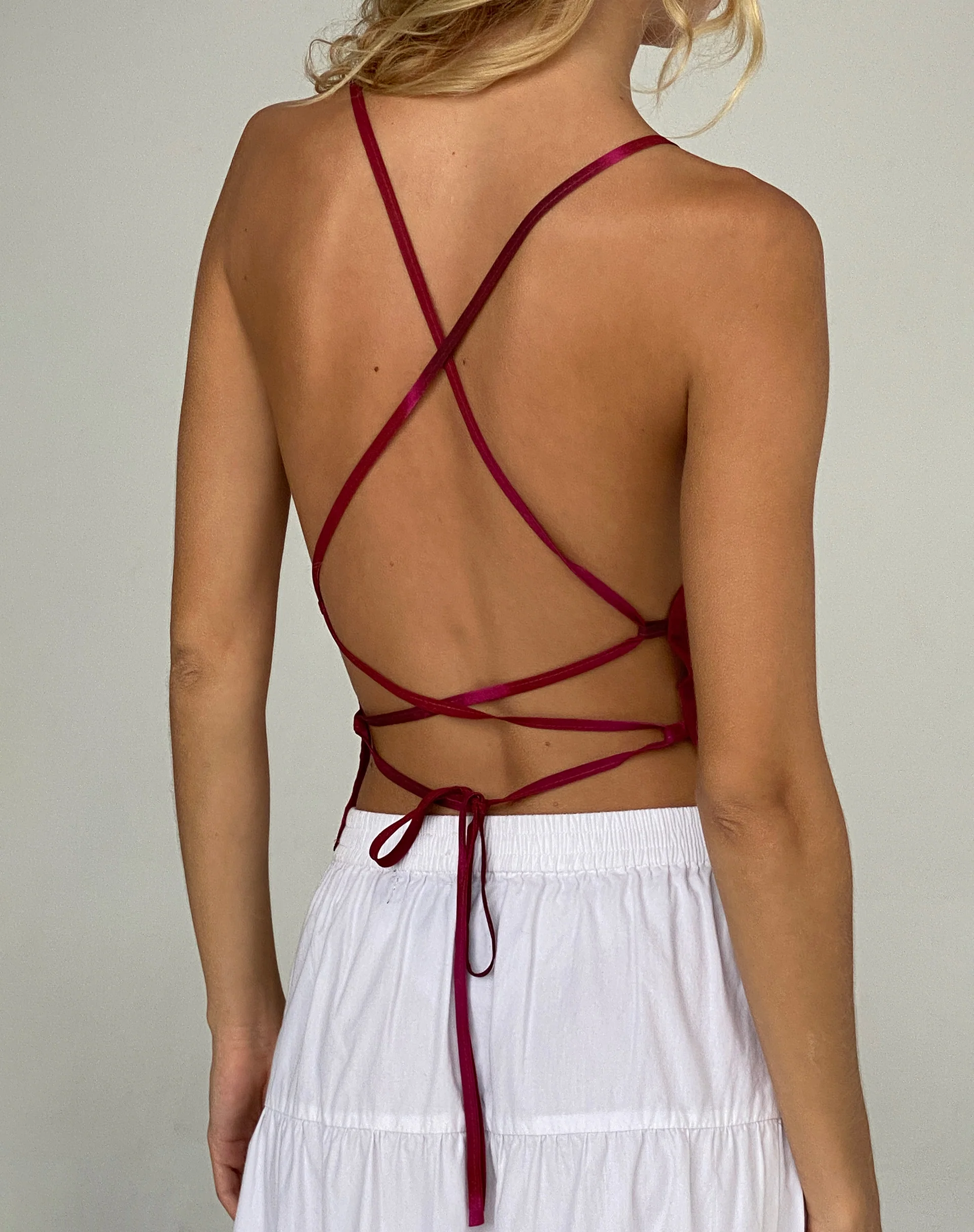 Marian Cami Top in Plum Watercolour - Image 4