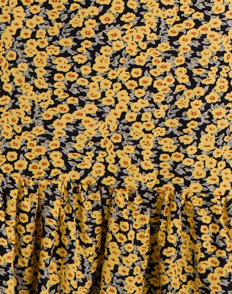 Marige Roundneck Mini Dress in Mini Bloom Yellow - Image 6