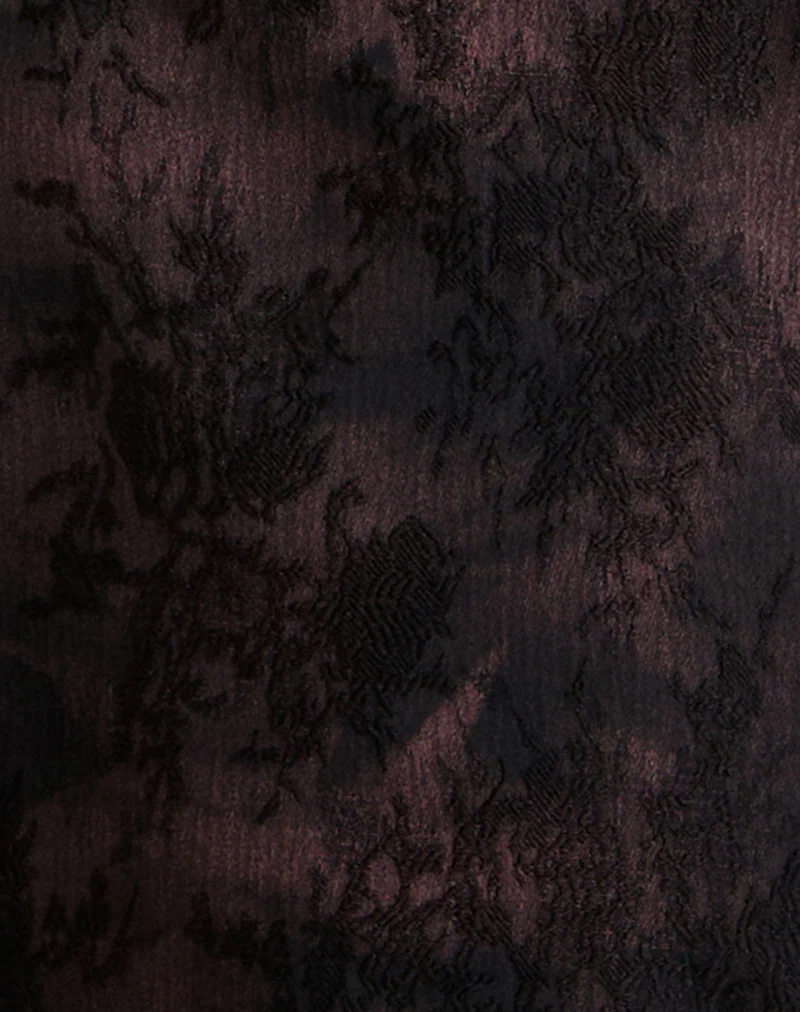Marinda Top in Jacquard Dark Purple Floral - Image 7