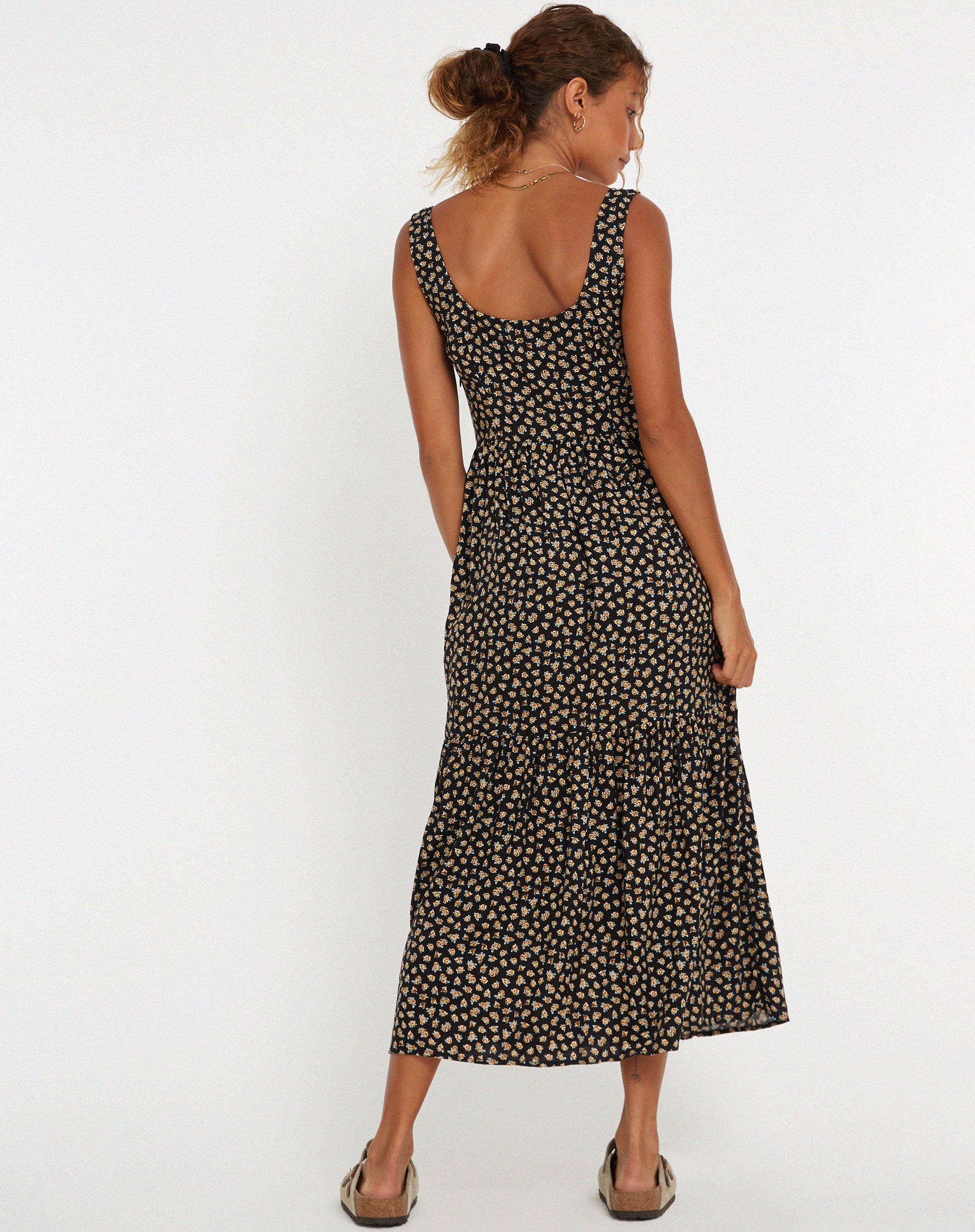 Marisol Maxi Dress in Ditsy Floral Bronze - Image 2