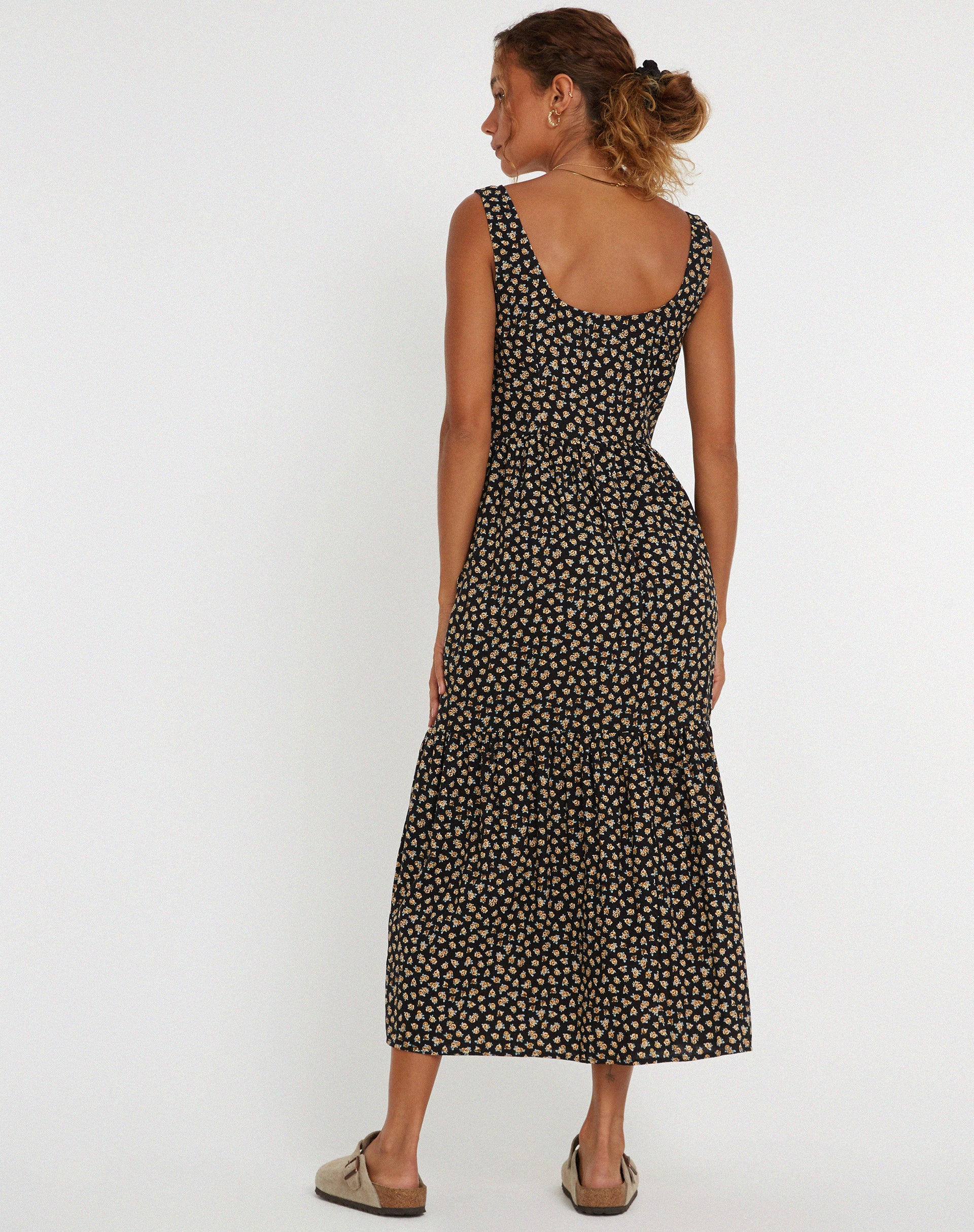 Marisol Maxi Dress in Ditsy Floral Bronze - Image 4
