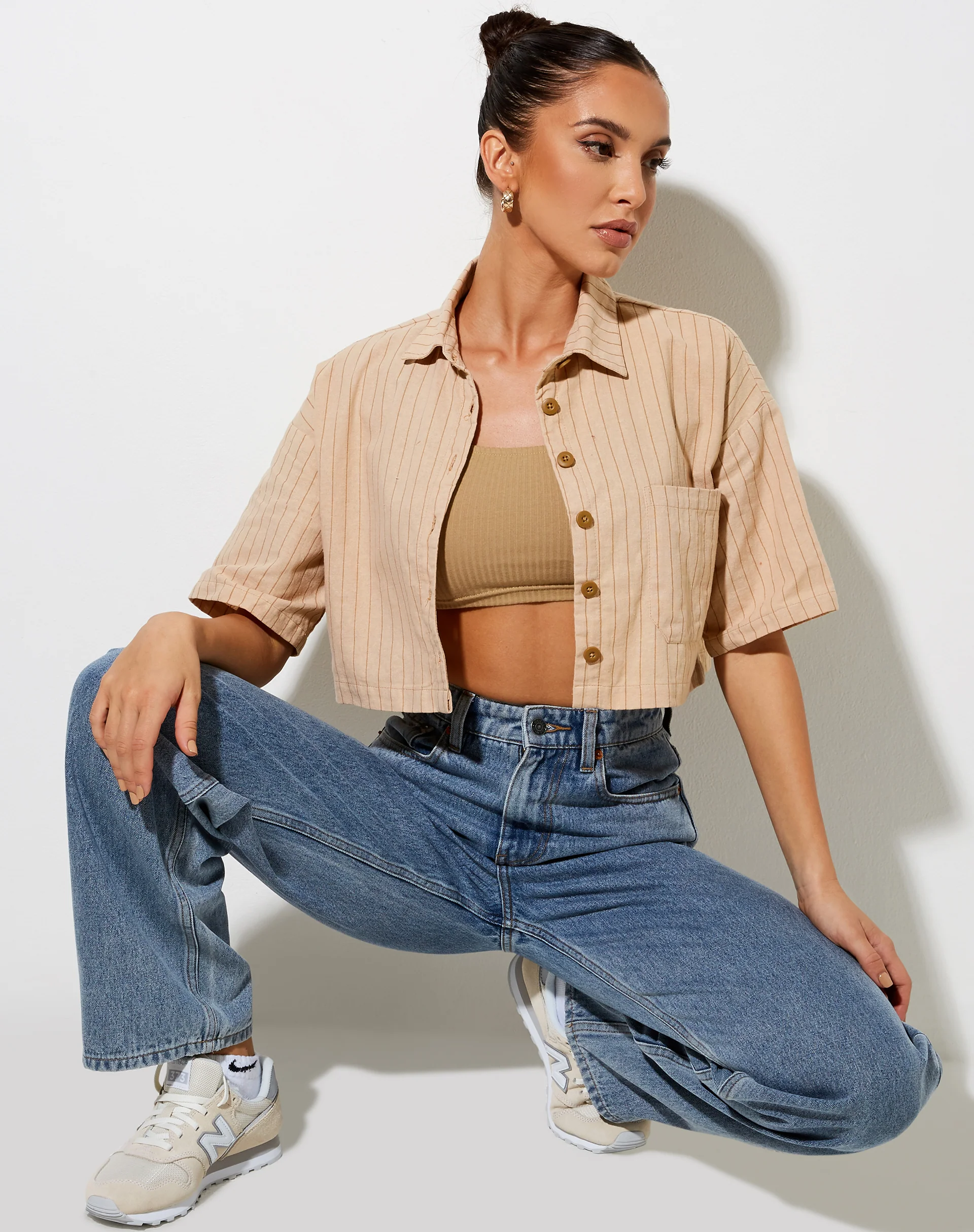Marka Crop Top in Pencil Stripe - Image 4