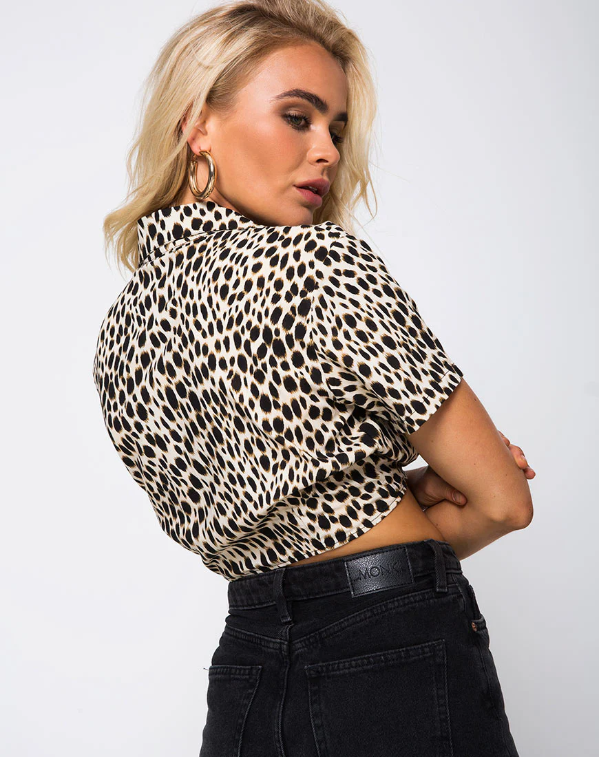 Marleigh Crop Top in Cheetah - Image 2