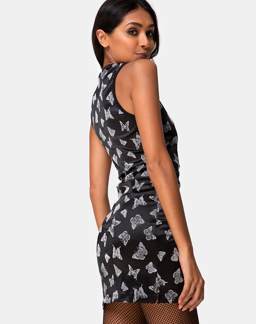 Marli Dress in Black Butterfly Flock - Image 2