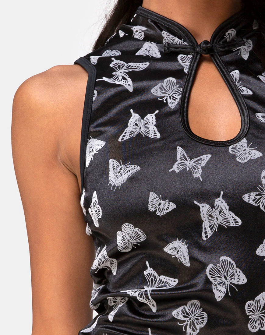 Marli Dress in Black Butterfly Flock - Image 5
