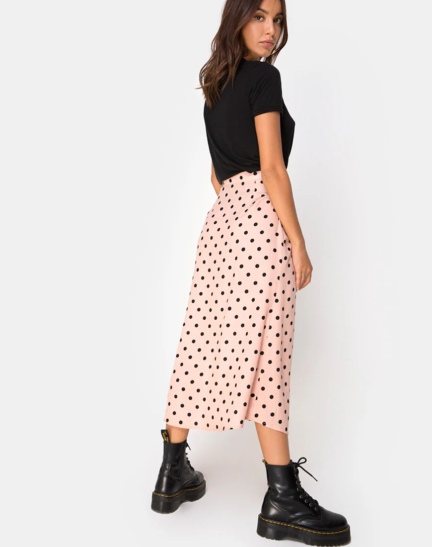 Marni Midi Skirt in New Polka Nude - Image 2