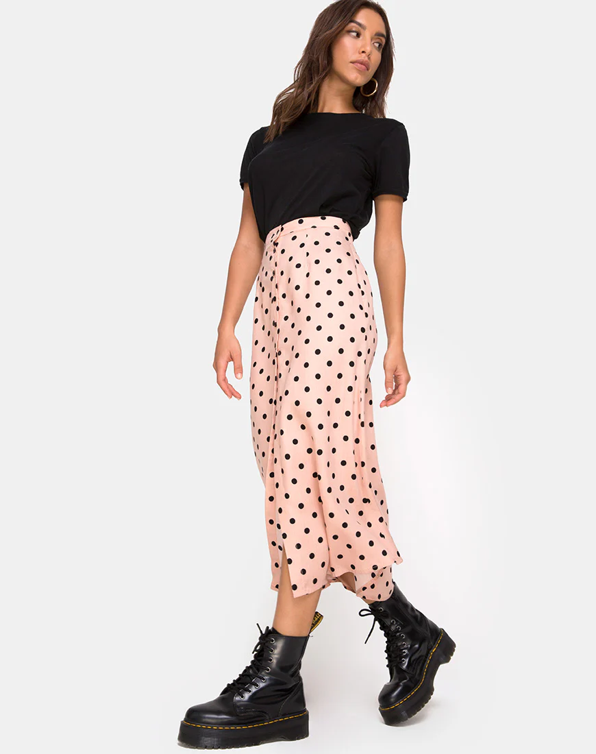 Marni Midi Skirt in New Polka Nude - Image 3