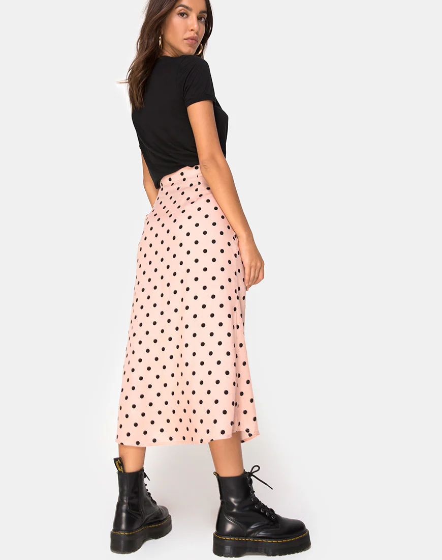 Marni Midi Skirt in New Polka Nude - Image 4