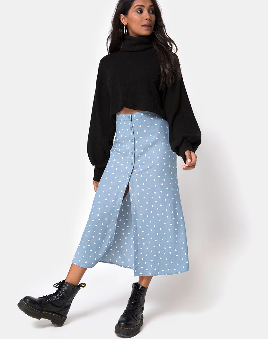 Marni Midi Skirt in Skater Polka Blue - Image 2