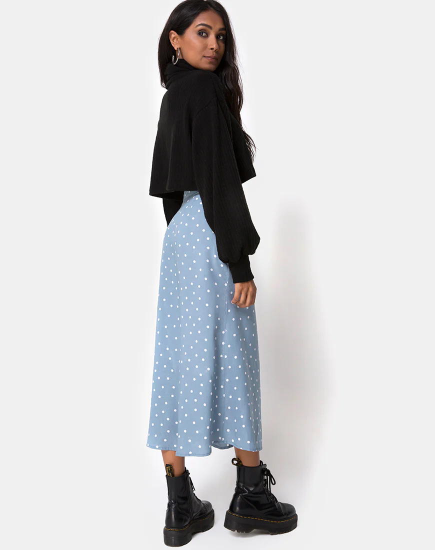 Marni Midi Skirt in Skater Polka Blue - Image 3