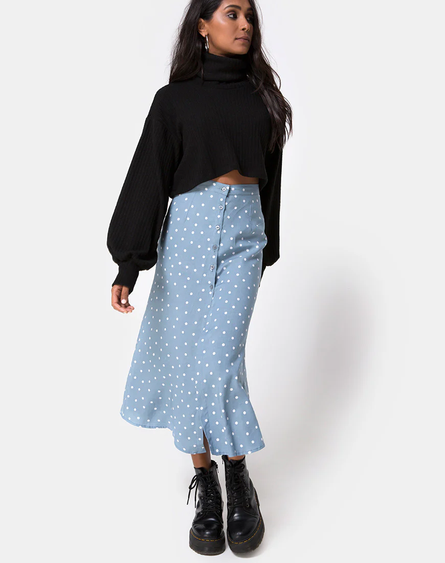 Marni Midi Skirt in Skater Polka Blue - Image 4