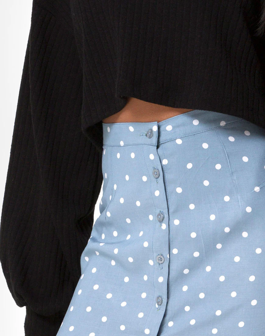 Marni Midi Skirt in Skater Polka Blue - Image 5