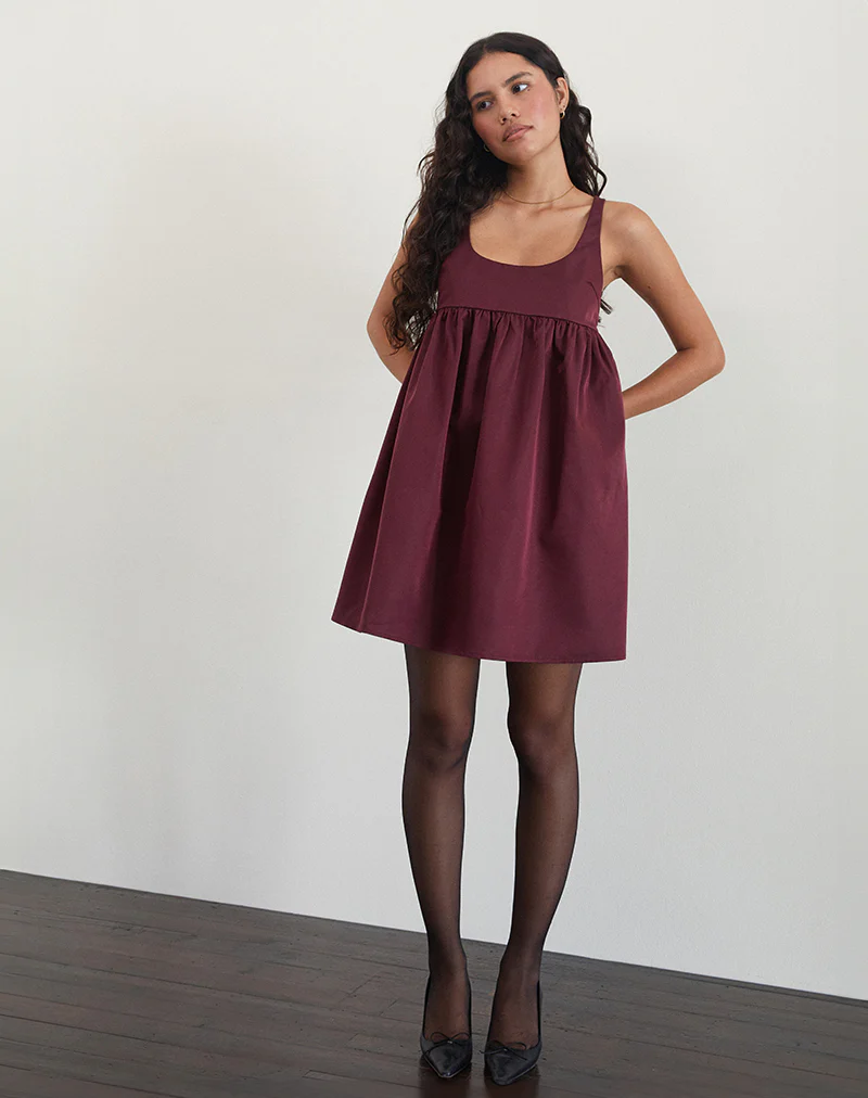 Marona Dress in Dark Berry - Image 4