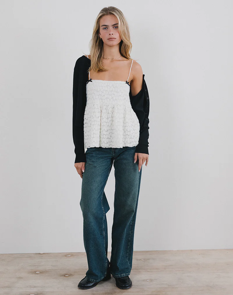 Marreta Cami Top in Dahlia Lace Ivory - Image 4