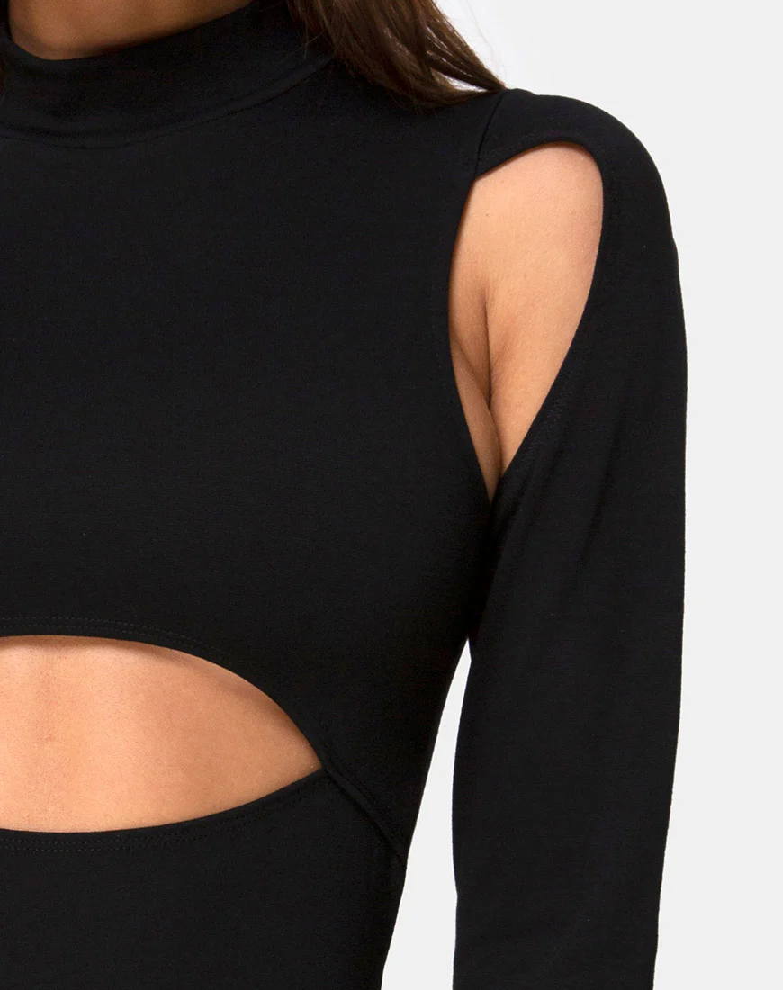 Matcha Mini Dress in Black - Image 5
