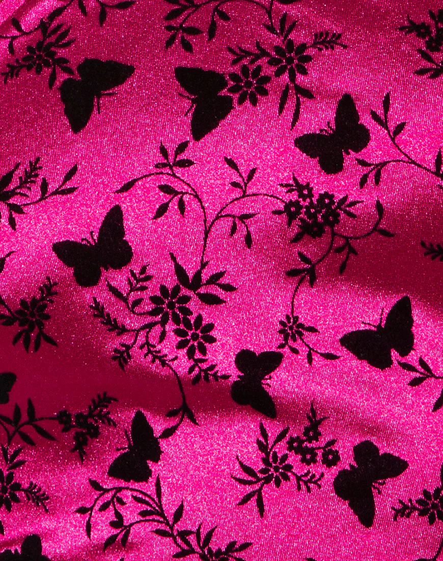 Maudy Crop Top in Butterfly Bloom Pink - Image 6