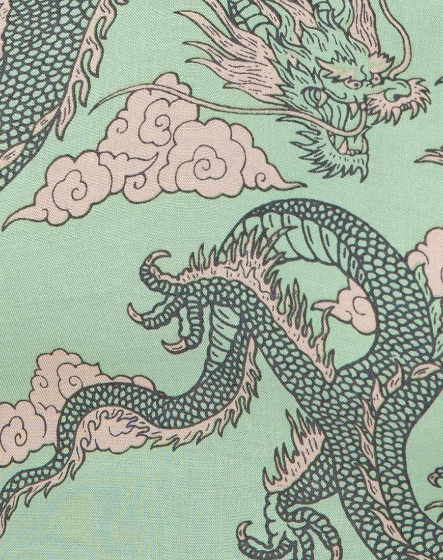 Maudy Crop Top in Chinese Dragon Neo Mint - Image 8