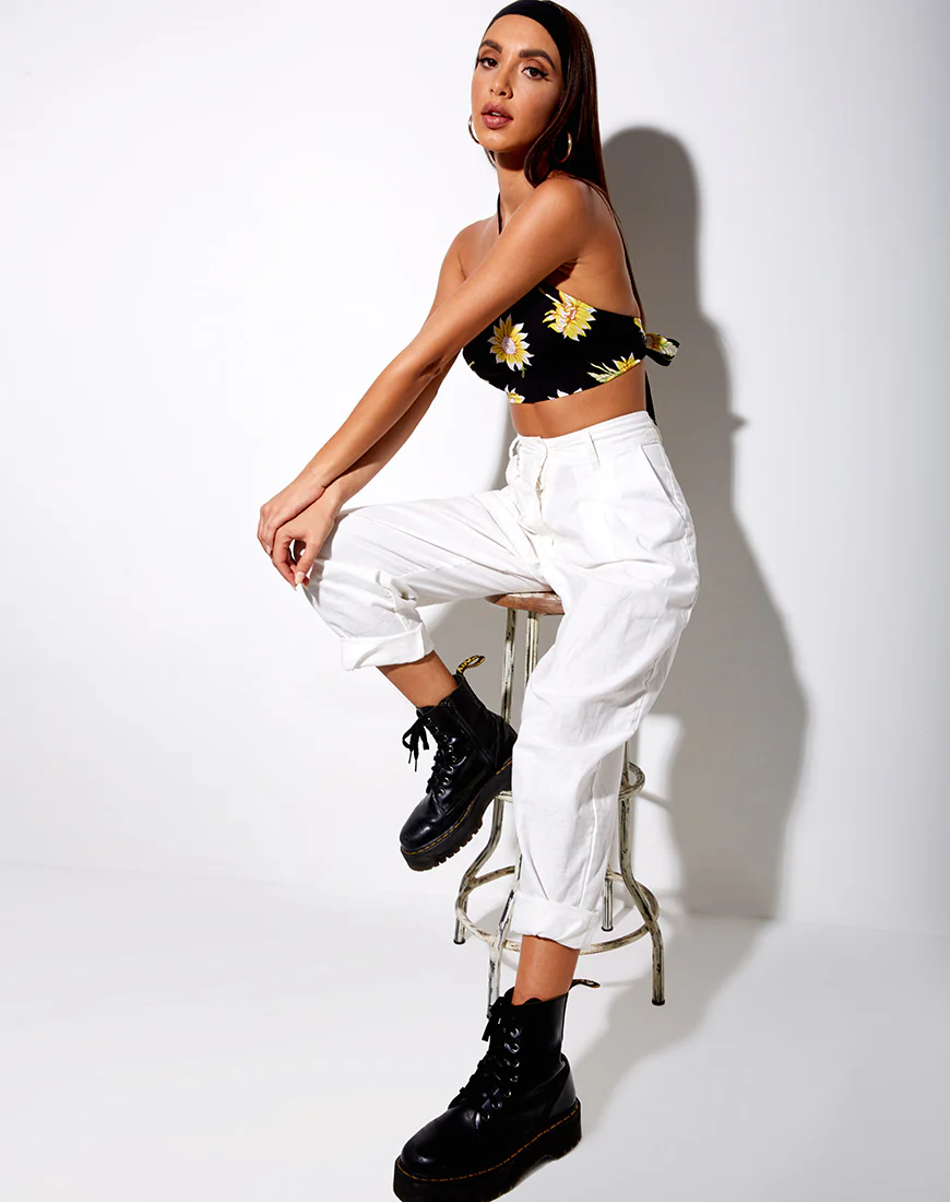 Maudy Crop Top in Sunny Days Black - Image 4