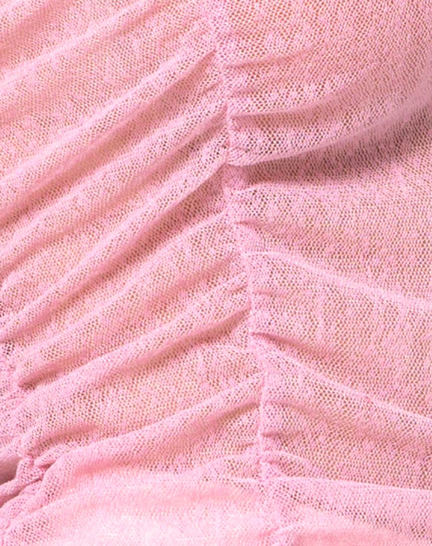 Mauna Bodycon Dress in Sheer Knit Blush - Image 5