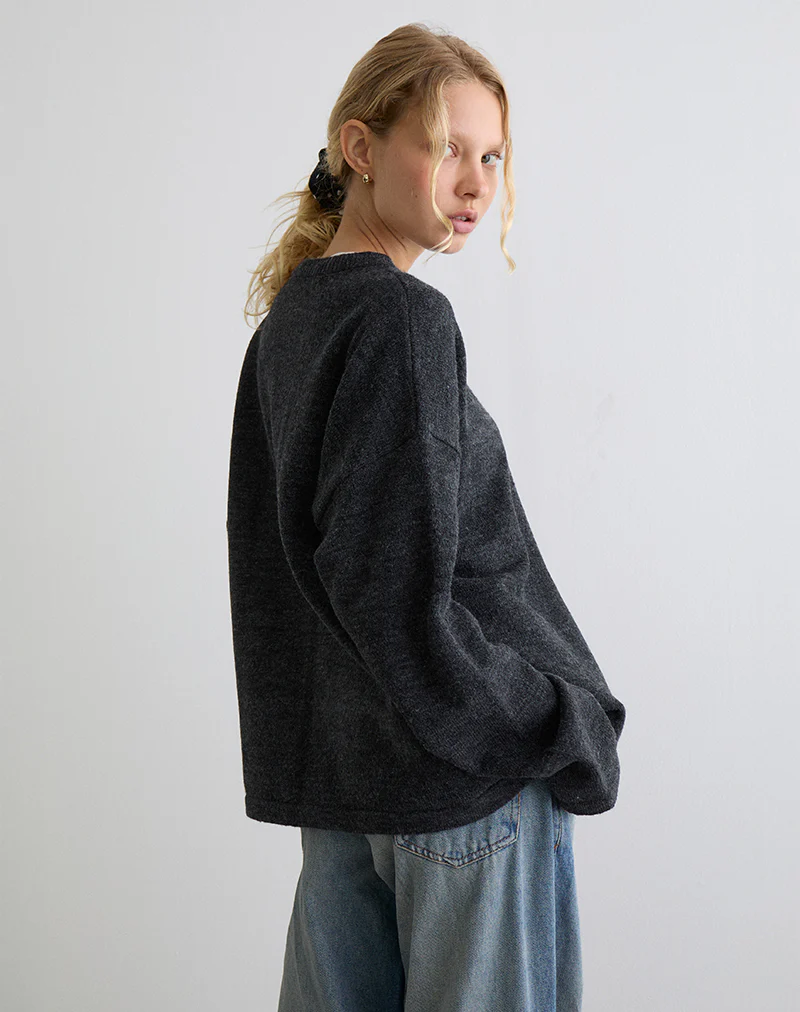 Maureen Cardigan in Dark Grey - Image 4