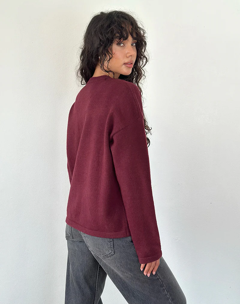 Maureen Cardigan in Wine - Image 4