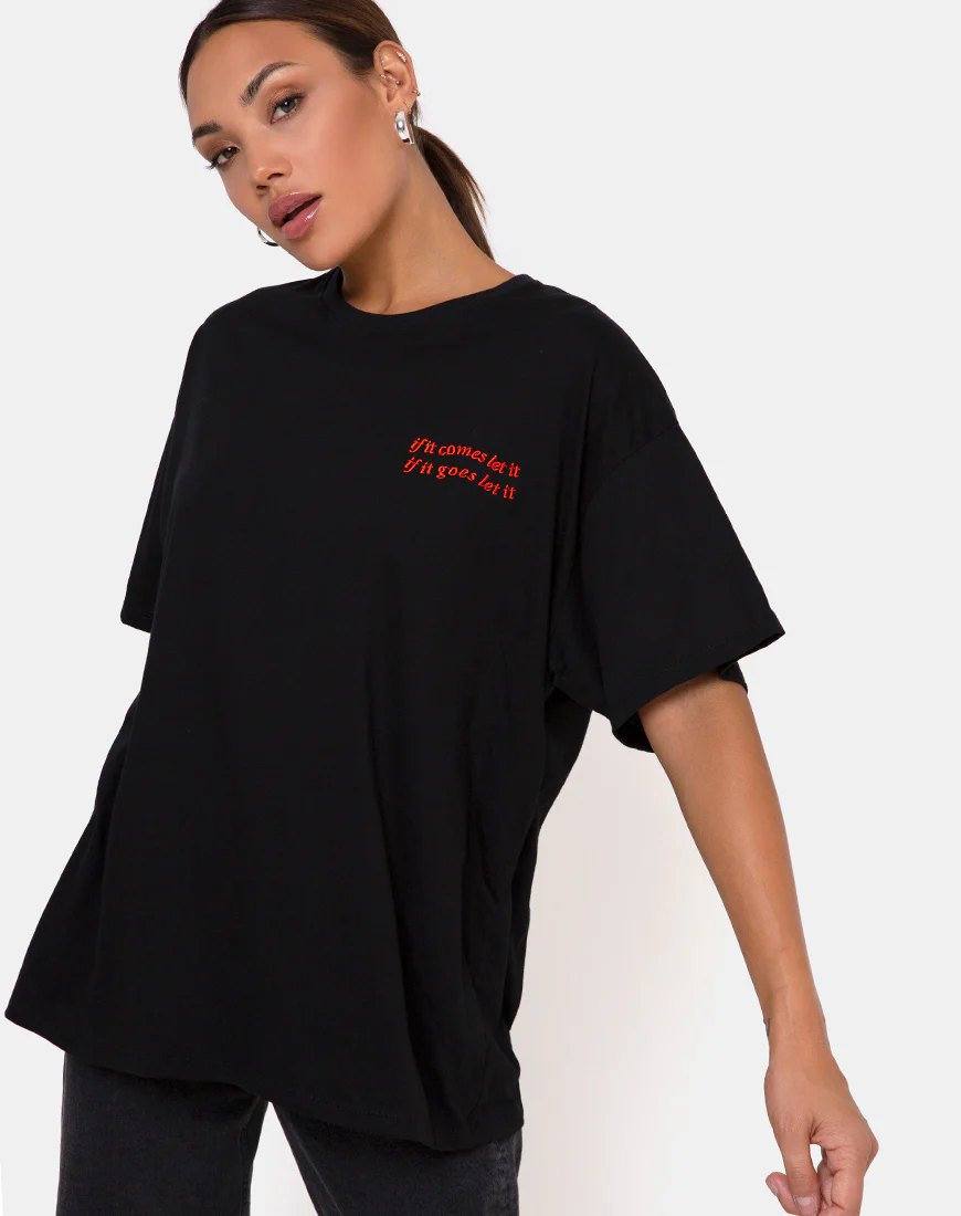 Maxi Tee in Charcoal If It Comes Let It - Image 2