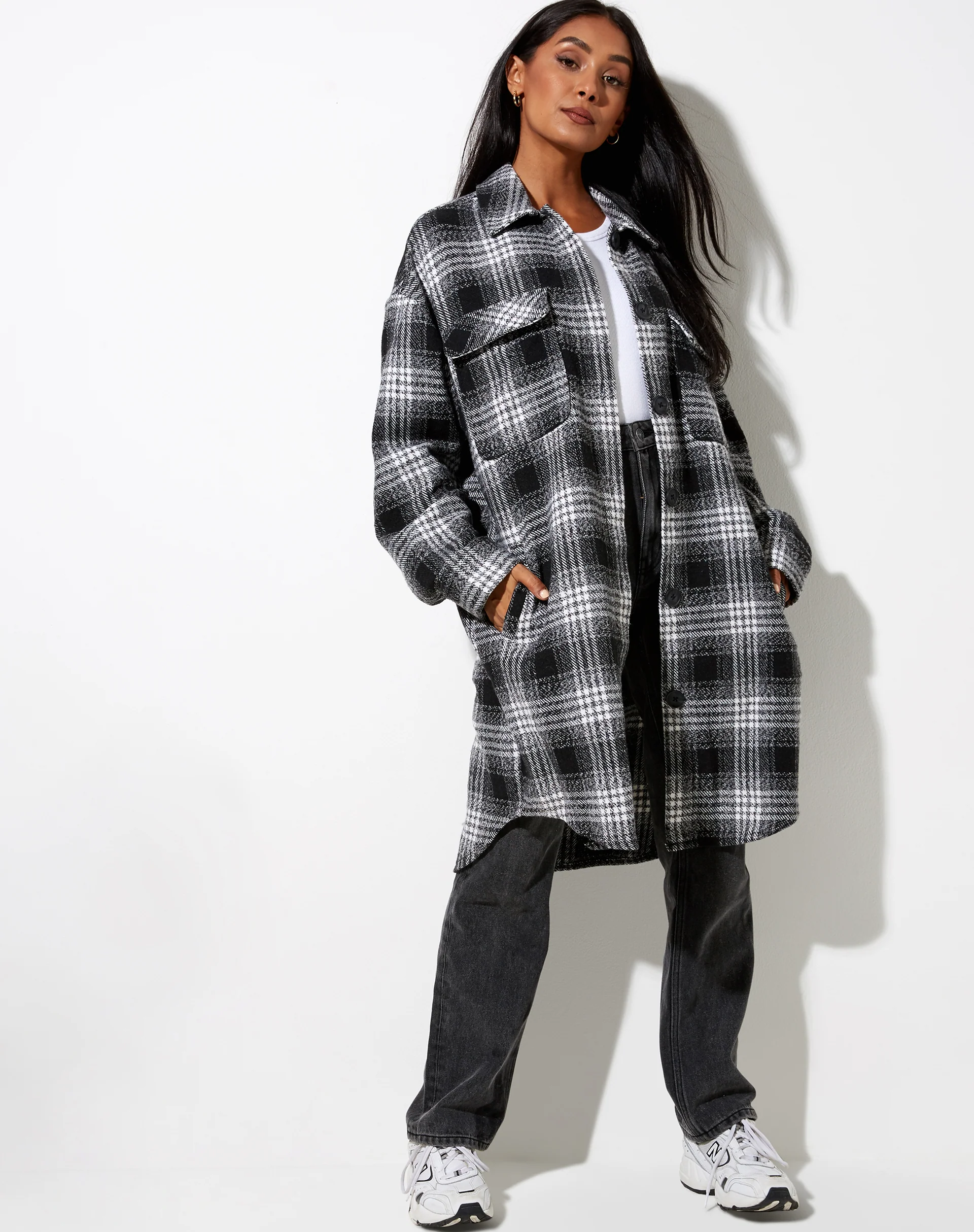 Maxiella Shirt in Black Check - Image 3