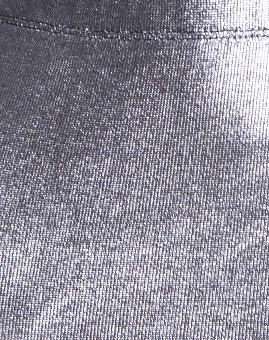 Maxin Mini Skirt in Silver Metallic Drape Knit - Image 5