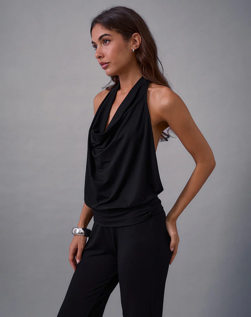 Mayla Backless Jumpsuit in Black - Image 2
