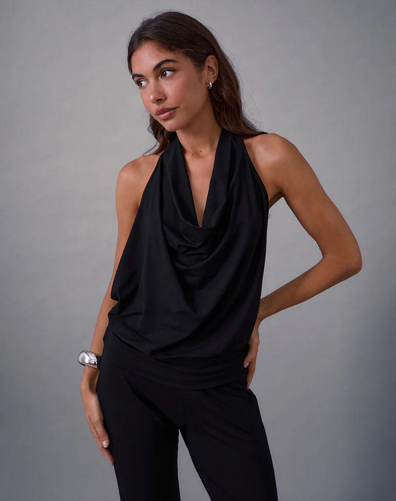 Mayla Backless Jumpsuit in Black - Image 4