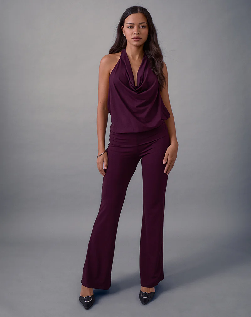 Mayla Backless Jumpsuit in Fig - Image 3