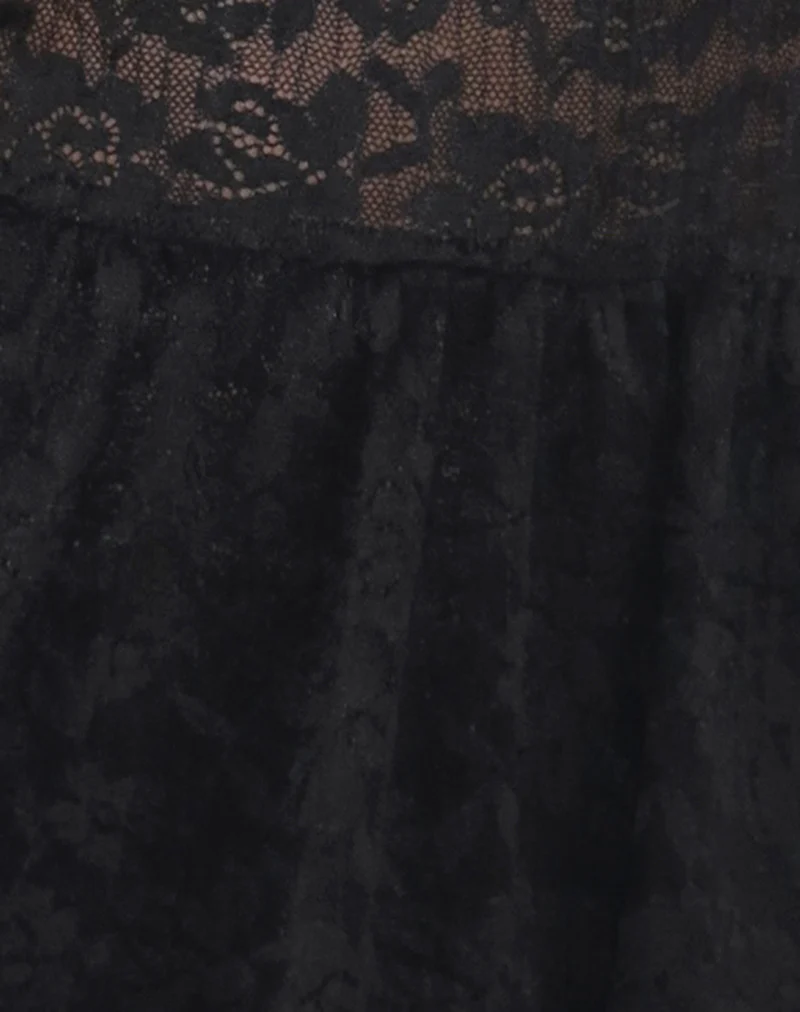 Mayumi Peplum Lace Unlined Top in Black - Image 6