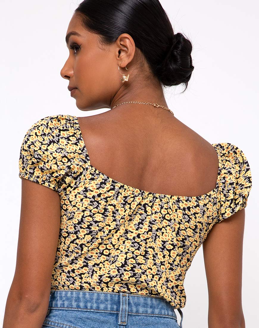 Mazu Top in Mini Bloom Yellow - Image 2