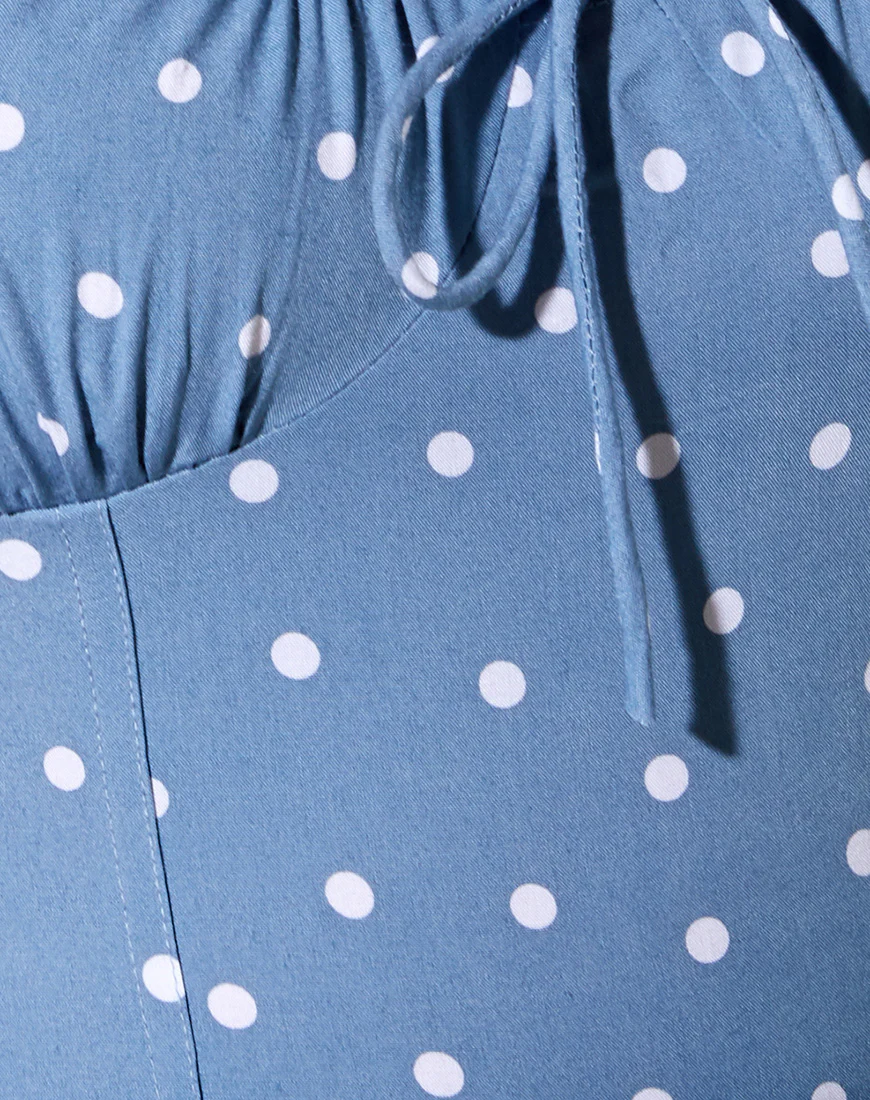 Mazu Crop Top in Skater Polka Blue - Image 6