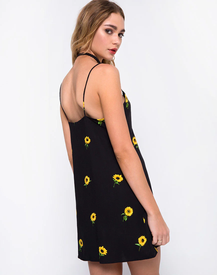 Medina Slip Dress in Ditsy Sunflower - Image 2