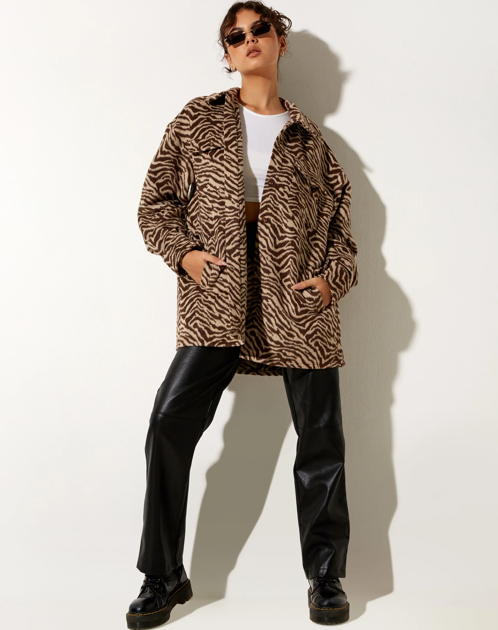 Medita Shirt in Brown Animal - Image 5