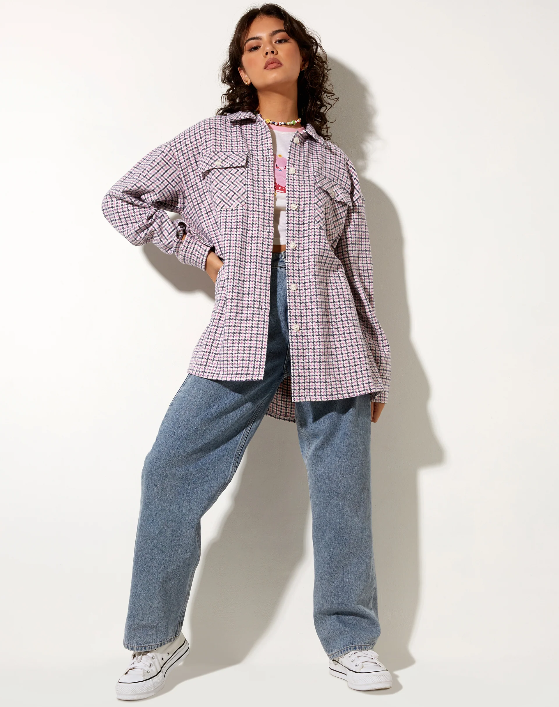 Medita Shirt in Purple Pink and Black - Image 3