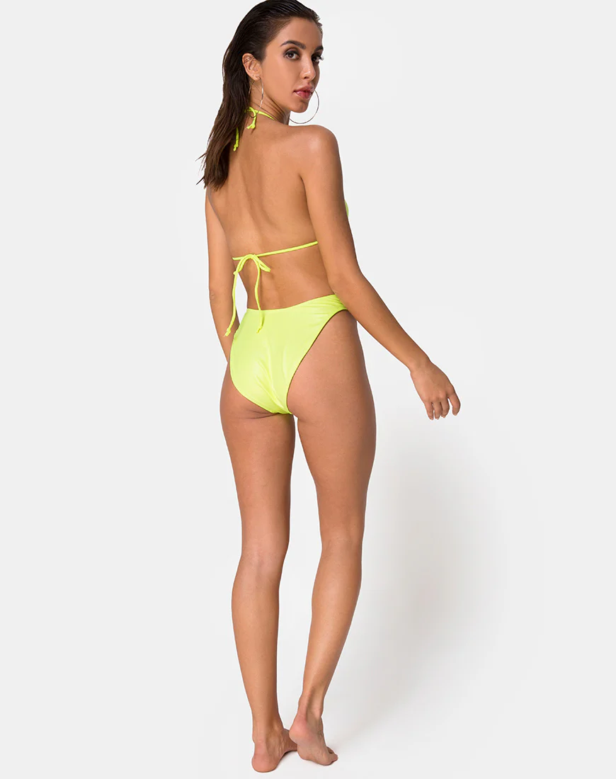 Meeka Bikini Bottom in Coated Lime - Image 2