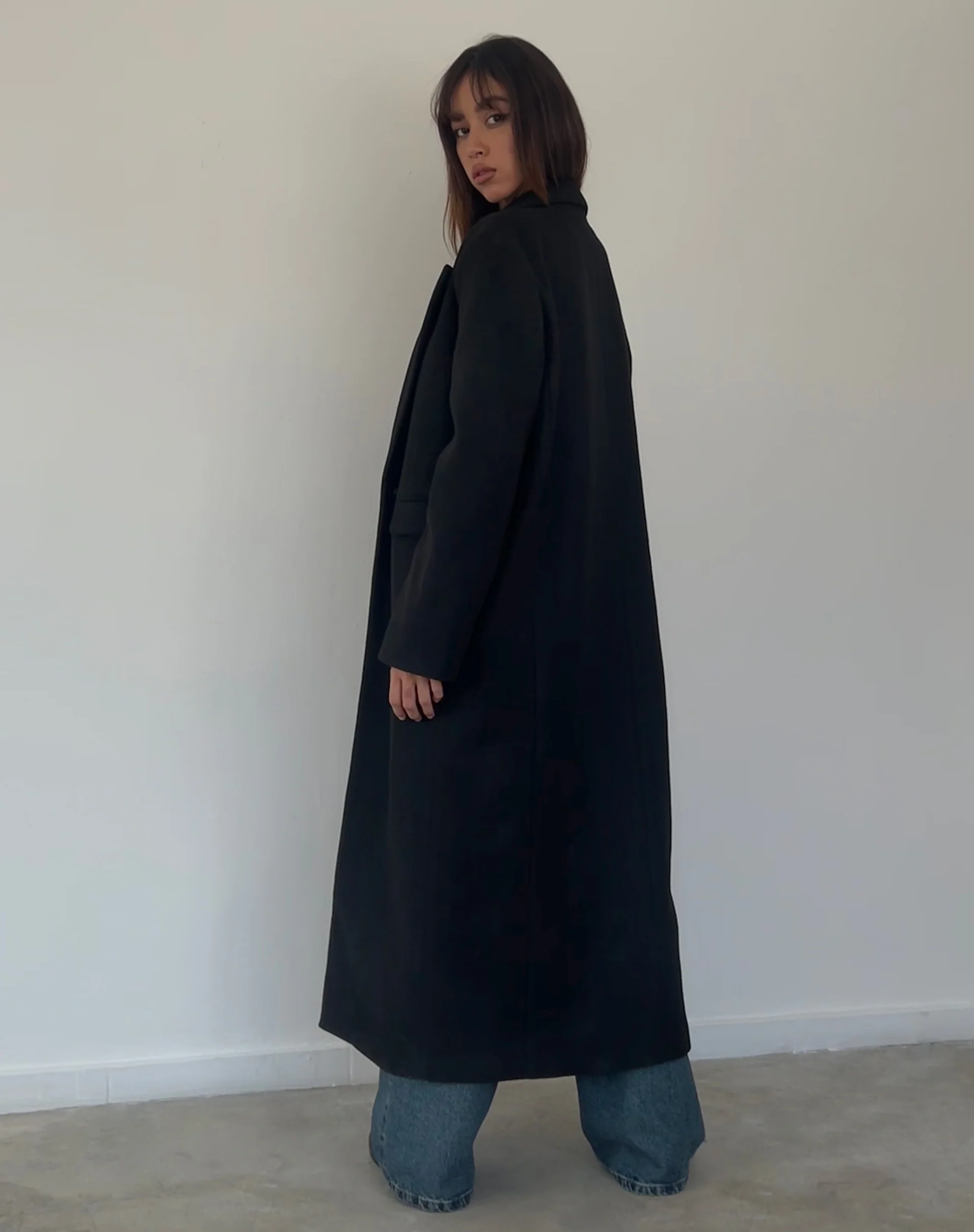Melani Longline Coat in Black - Image 4