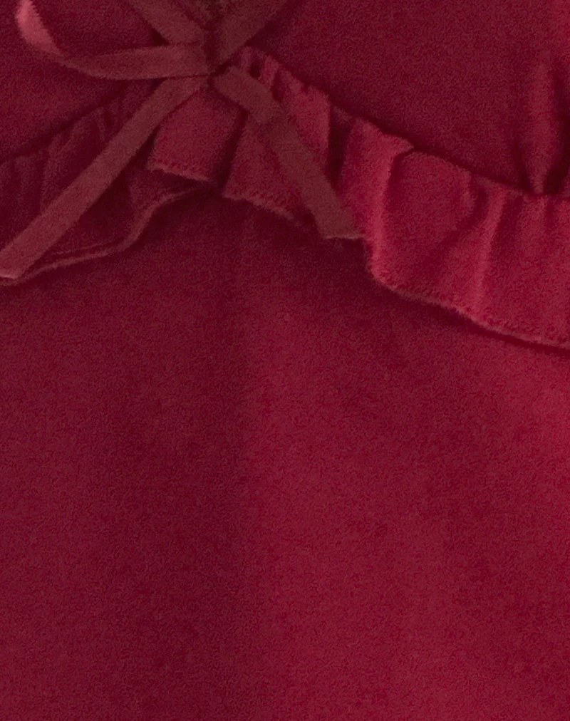 Melinda Frill Cami Top in Chiffon Deep Red - Image 5