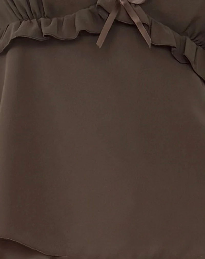 Melinda Frill Cami Top in Chiffon Olive - Image 6