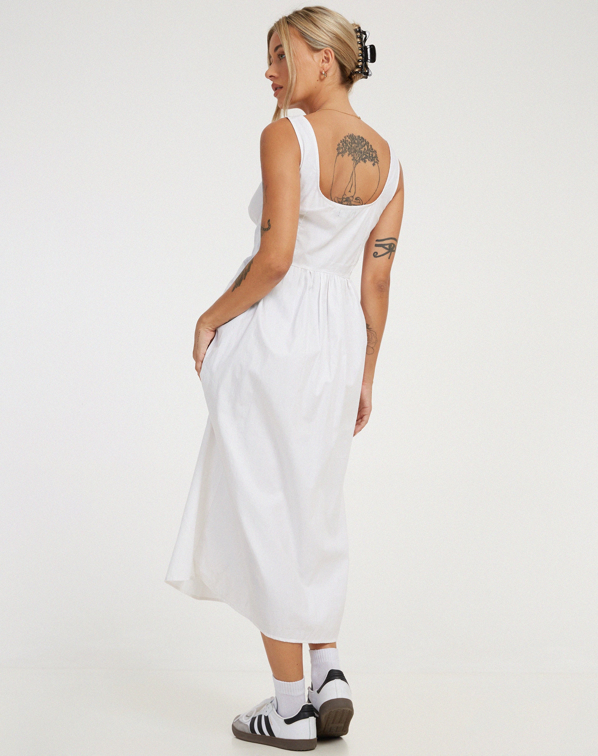 Melrose Midi Dress in White - Image 2