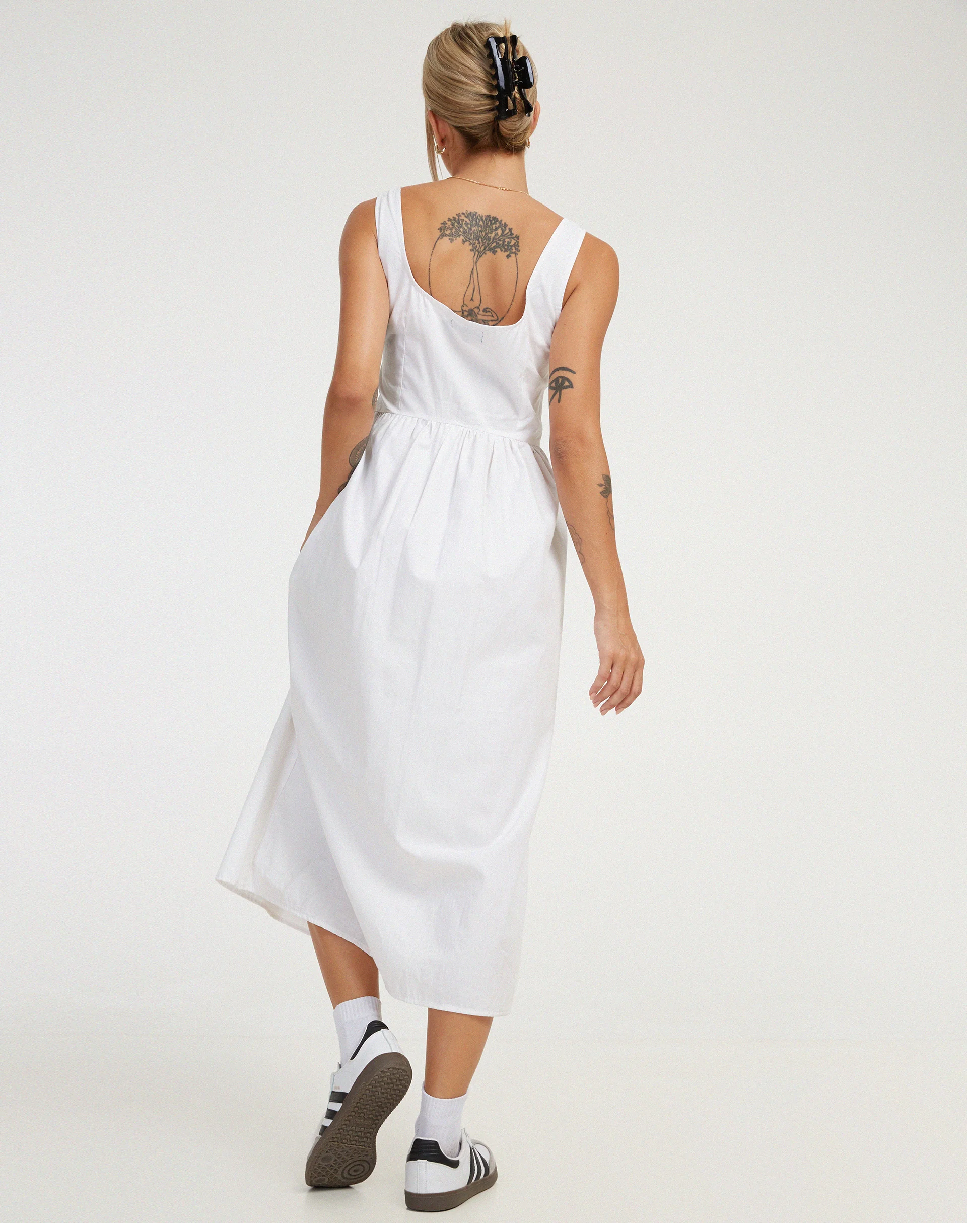 Melrose Midi Dress in White - Image 4