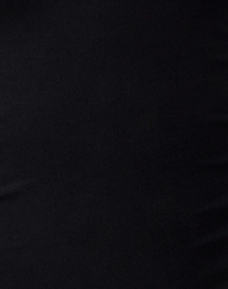 Melton Long Sleeve Halter Top in Rayon Jersey Black - Image 5
