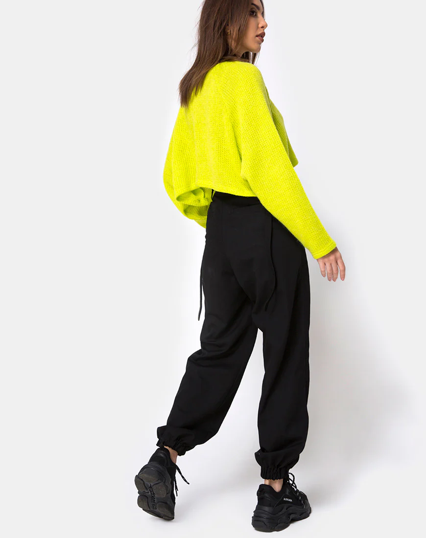 Melvie Cropped Sweater in Lime - Image 4