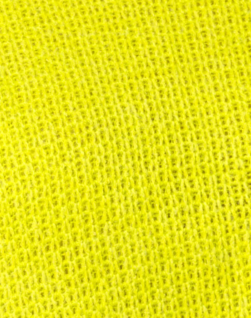 Melvie Cropped Sweater in Lime - Image 5