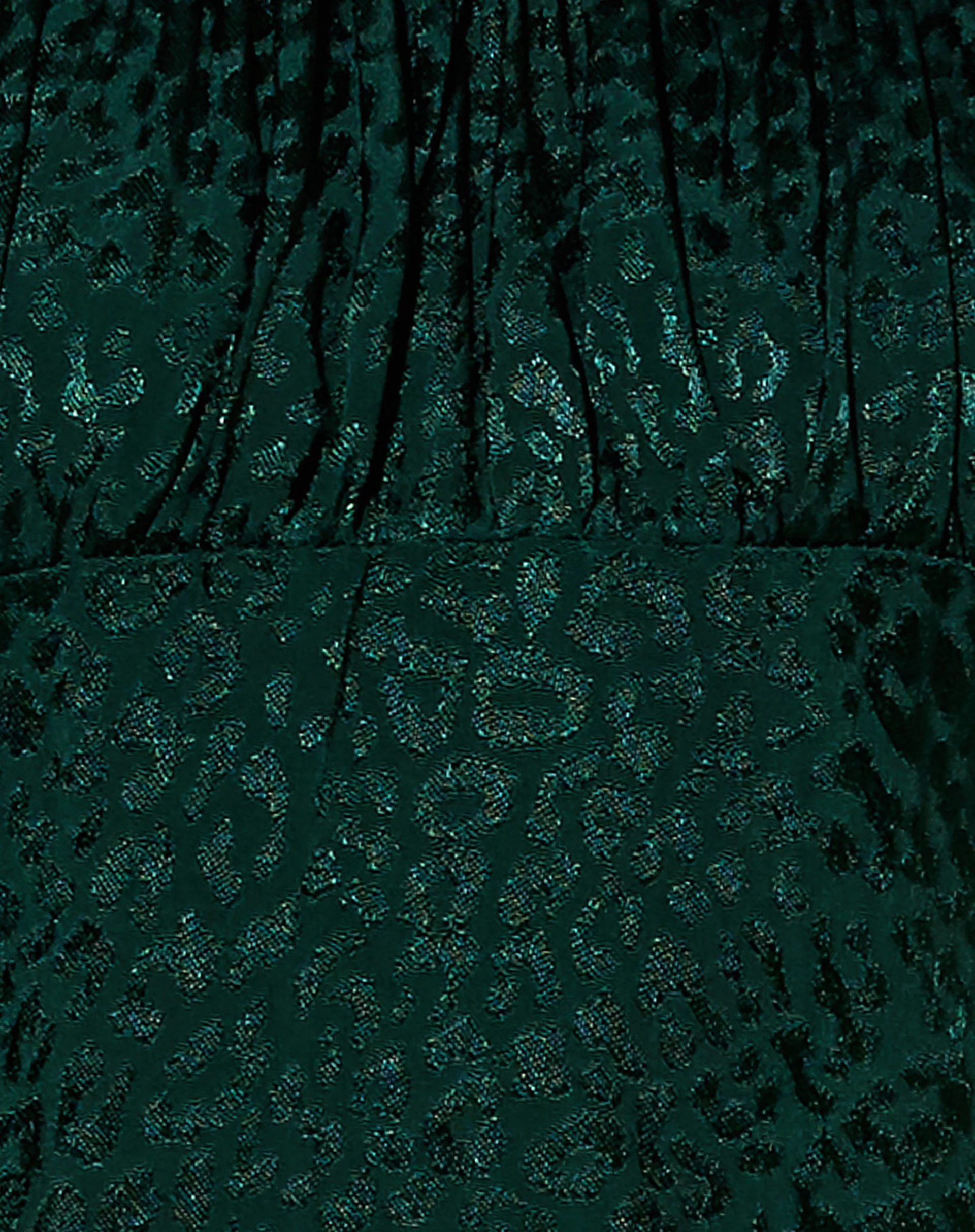 Menta Mini Dress in Satin Cheetah Forest Green - Image 5