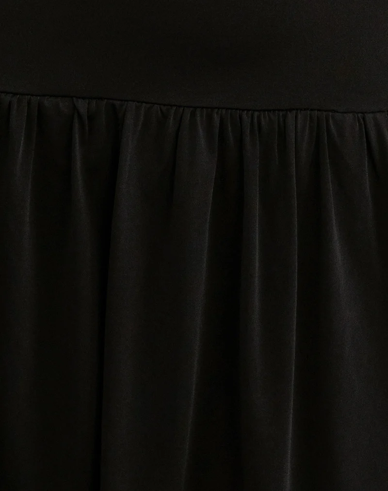 Mercer Drop Waist Mini Dress in Black - Image 5