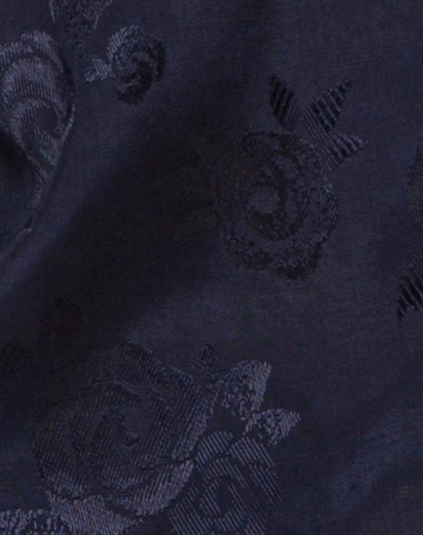 Merida Blouse in Satin Rose Navy - Image 6