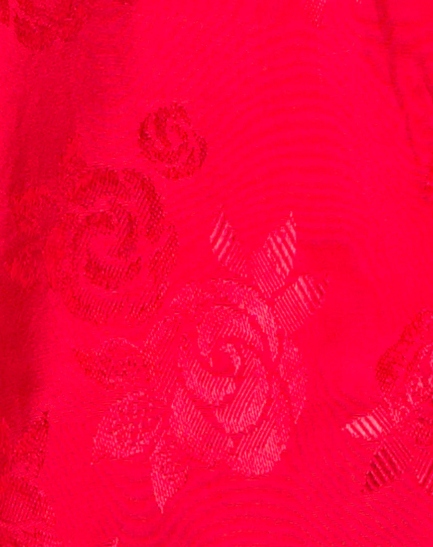 Merida Blouse in Satin Red - Image 5